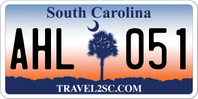 SC license plate AHL051