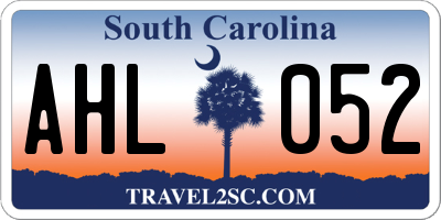 SC license plate AHL052