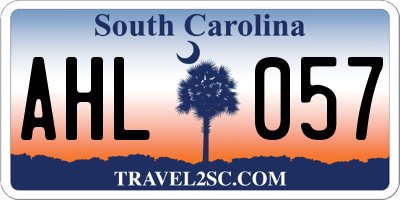 SC license plate AHL057