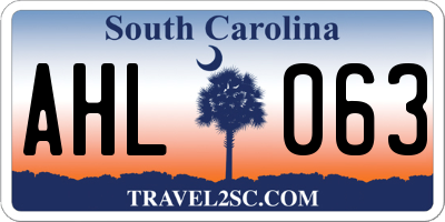 SC license plate AHL063