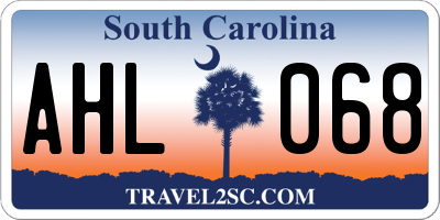 SC license plate AHL068
