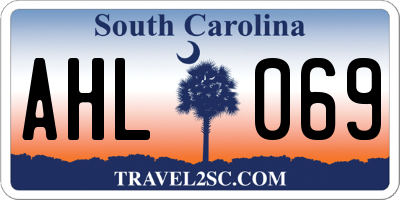 SC license plate AHL069