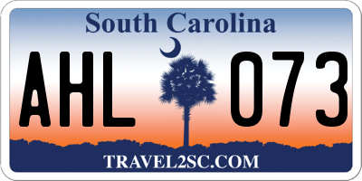 SC license plate AHL073