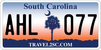 SC license plate AHL077