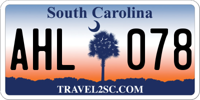 SC license plate AHL078