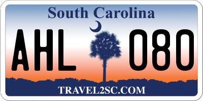 SC license plate AHL080