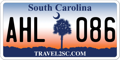 SC license plate AHL086