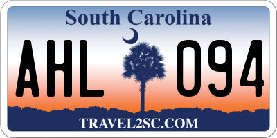 SC license plate AHL094