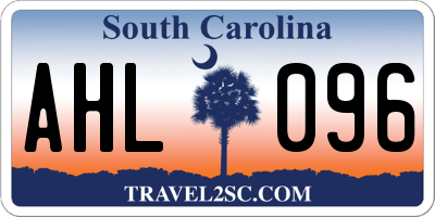 SC license plate AHL096