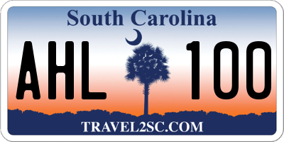 SC license plate AHL100