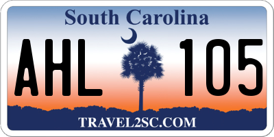 SC license plate AHL105