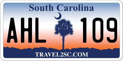 SC license plate AHL109