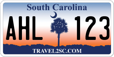 SC license plate AHL123