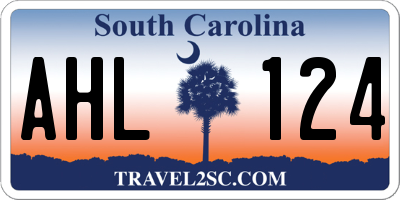 SC license plate AHL124