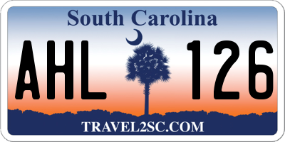 SC license plate AHL126