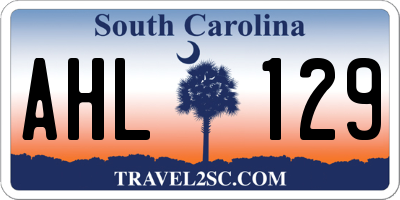 SC license plate AHL129