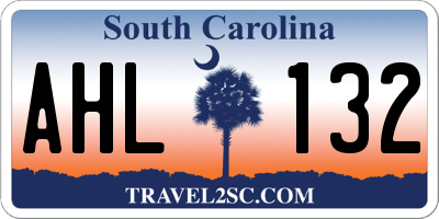 SC license plate AHL132