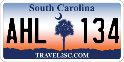 SC license plate AHL134