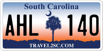 SC license plate AHL140