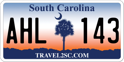 SC license plate AHL143