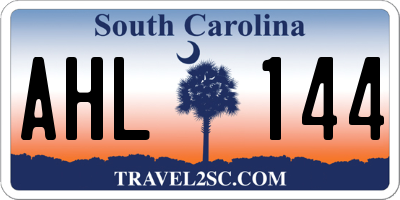 SC license plate AHL144