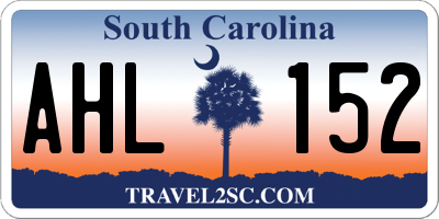 SC license plate AHL152