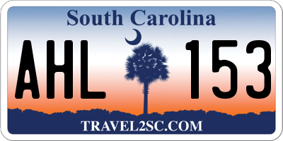 SC license plate AHL153