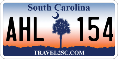 SC license plate AHL154