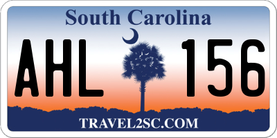 SC license plate AHL156