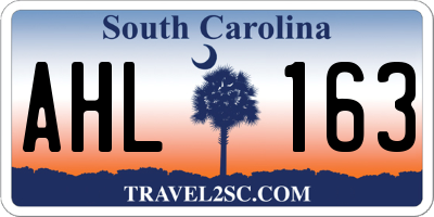 SC license plate AHL163