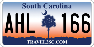 SC license plate AHL166