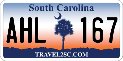 SC license plate AHL167