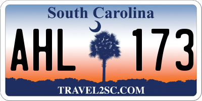 SC license plate AHL173