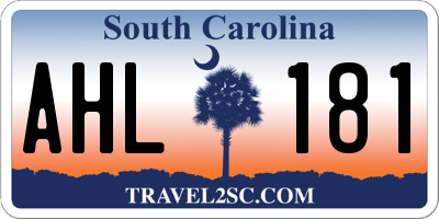 SC license plate AHL181