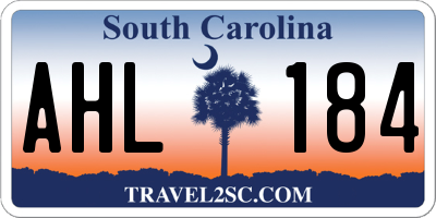 SC license plate AHL184