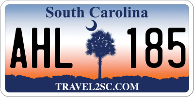 SC license plate AHL185