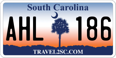 SC license plate AHL186