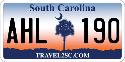 SC license plate AHL190