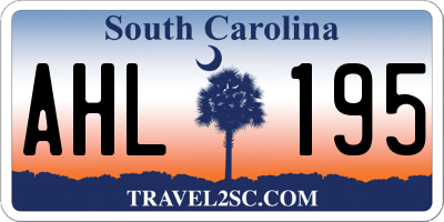 SC license plate AHL195