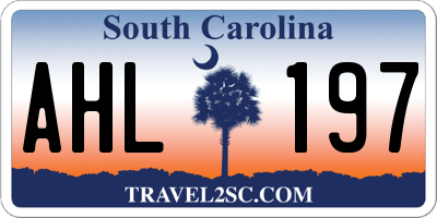 SC license plate AHL197