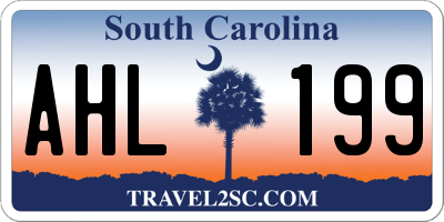 SC license plate AHL199