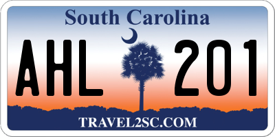 SC license plate AHL201