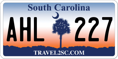 SC license plate AHL227