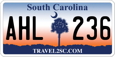 SC license plate AHL236