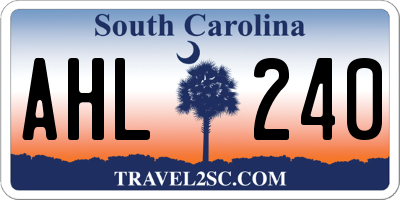 SC license plate AHL240