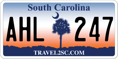 SC license plate AHL247