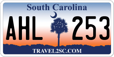 SC license plate AHL253