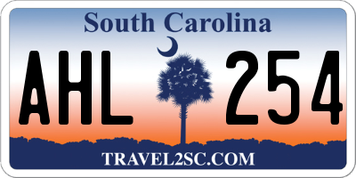 SC license plate AHL254