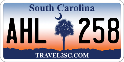 SC license plate AHL258