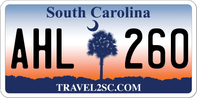 SC license plate AHL260